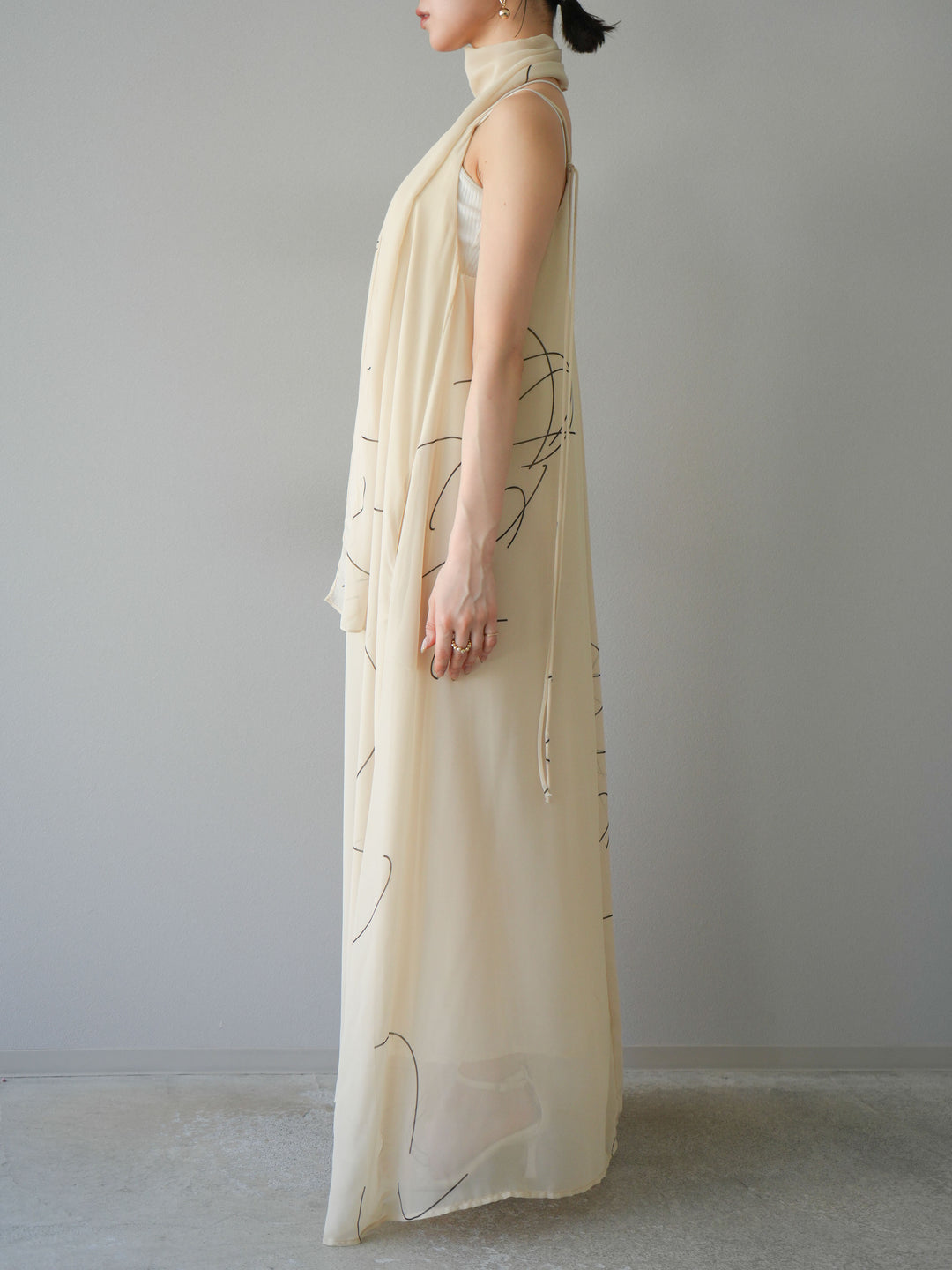 【預購】Pen-touch 雪紡吊帶洋裝/象牙白