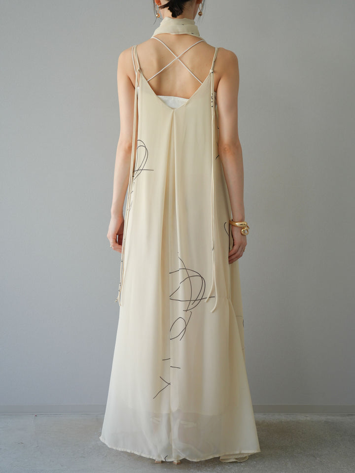 【預購】Pen-touch 雪紡吊帶洋裝/象牙白