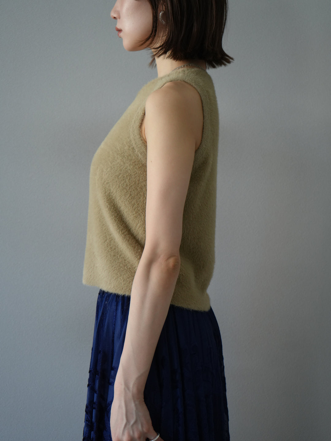 [予約]シャギーニットタンクトップ/ベージュ