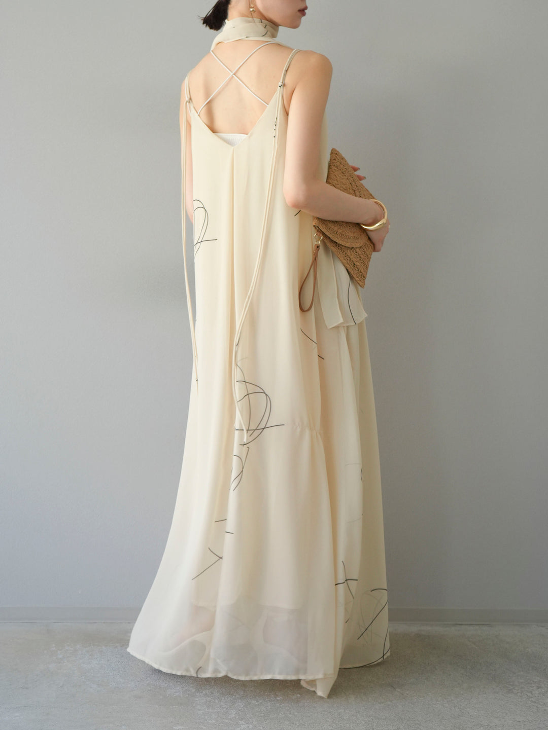 【預購】Pen-touch 雪紡吊帶洋裝/象牙白
