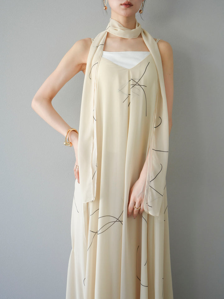 【預購】Pen-touch 雪紡吊帶洋裝/象牙白