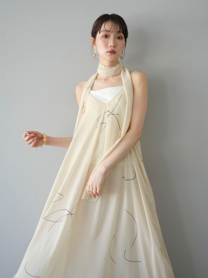 【預購】Pen-touch 雪紡吊帶洋裝/象牙白