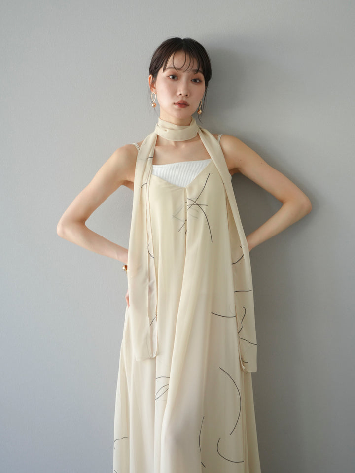【預購】Pen-touch 雪紡吊帶洋裝/象牙白