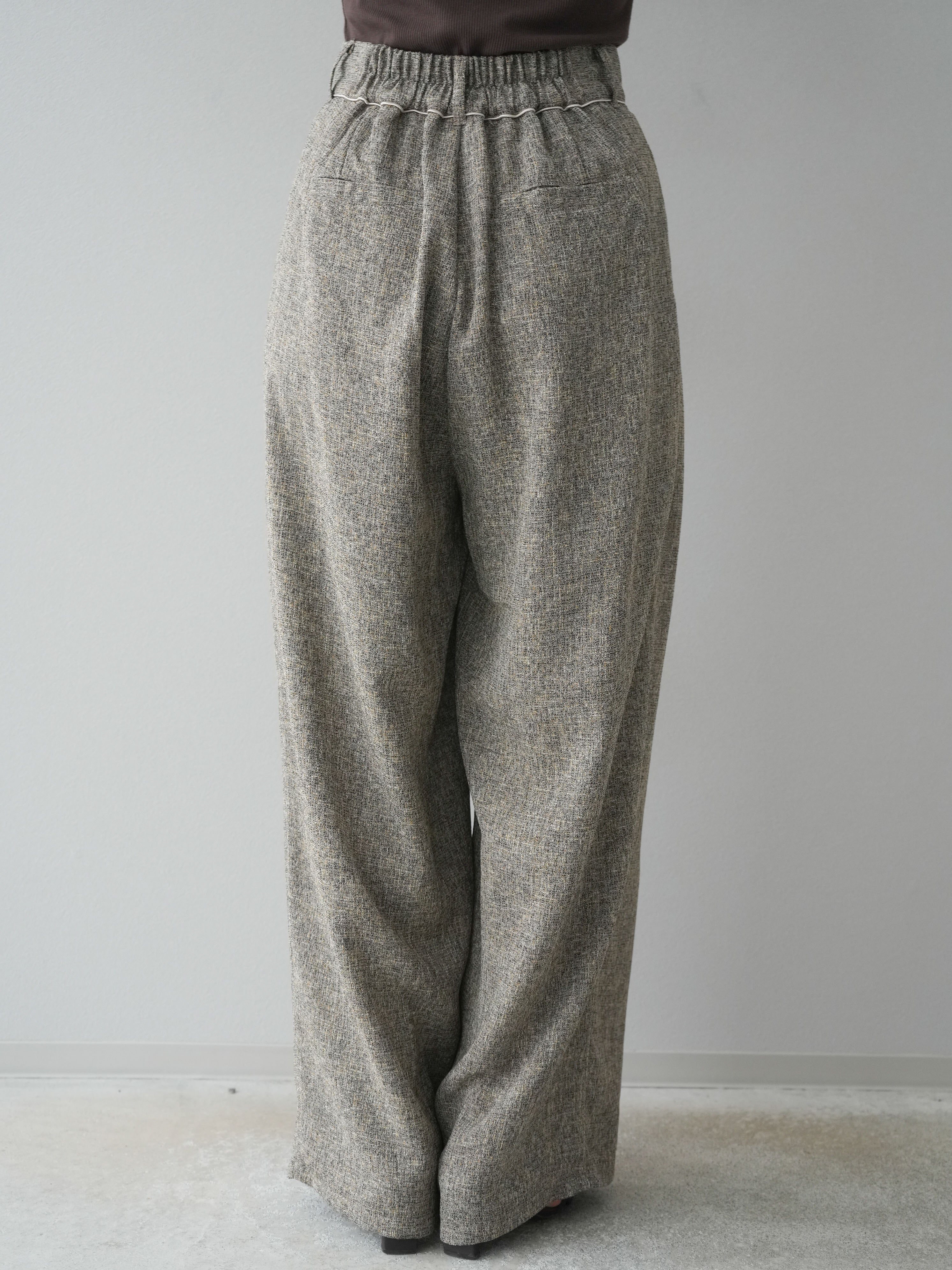 予約]サマーツイードワイドパンツ/ブラウン – Lumier