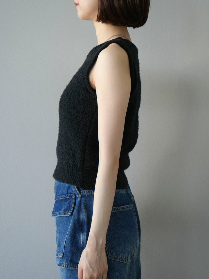 [予約]ブークレニットタンクトップ/ブラック