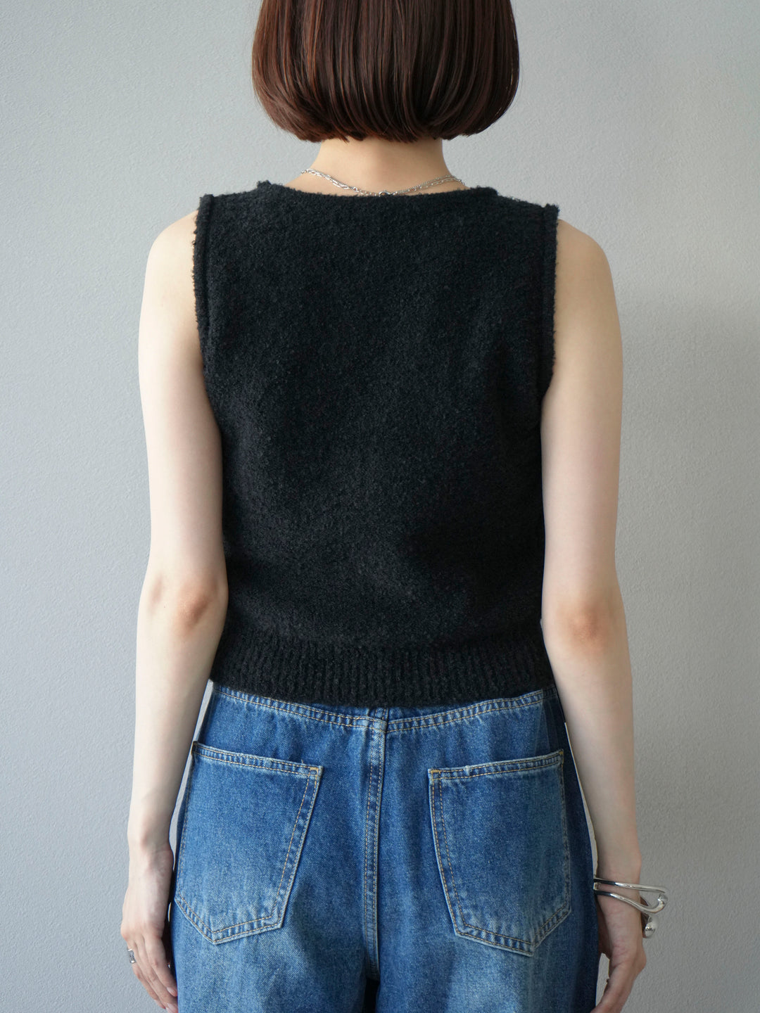 [予約]ブークレニットタンクトップ/ブラック