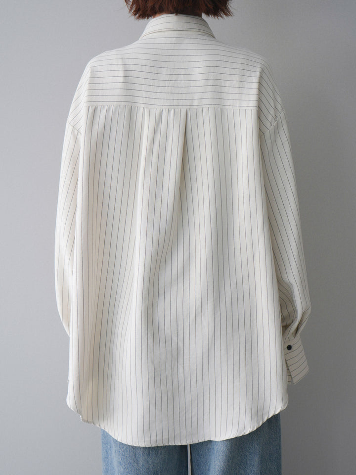 [予約]2WAYカシュクールストライプブラウス/beige
