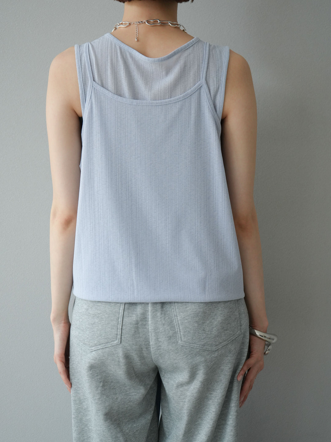 [予約]アイスタッチ2WAYデザインキャミタンク/ブルー