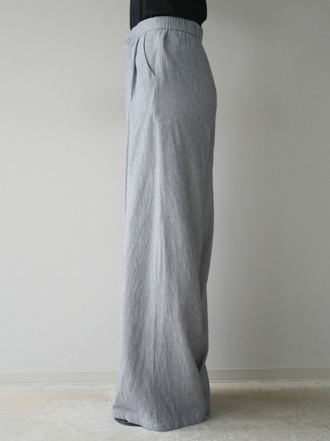 [SET]リネンタッチハーフシャツ＆ラップワイドパンツSET UP(2set)