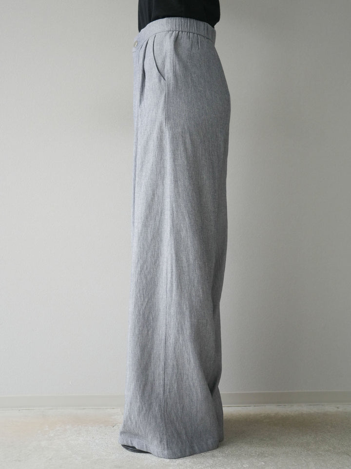 [SET]リネンタッチハーフシャツ＆ラップワイドパンツSET UP(2set)