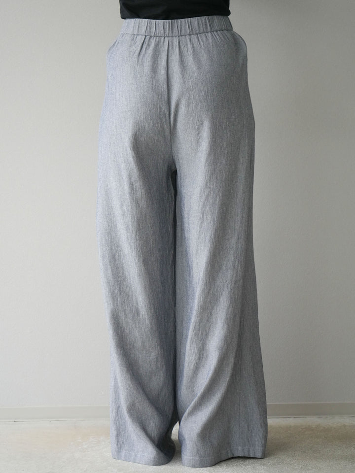 [SET]リネンタッチハーフシャツ＆ラップワイドパンツSET UP(2set)