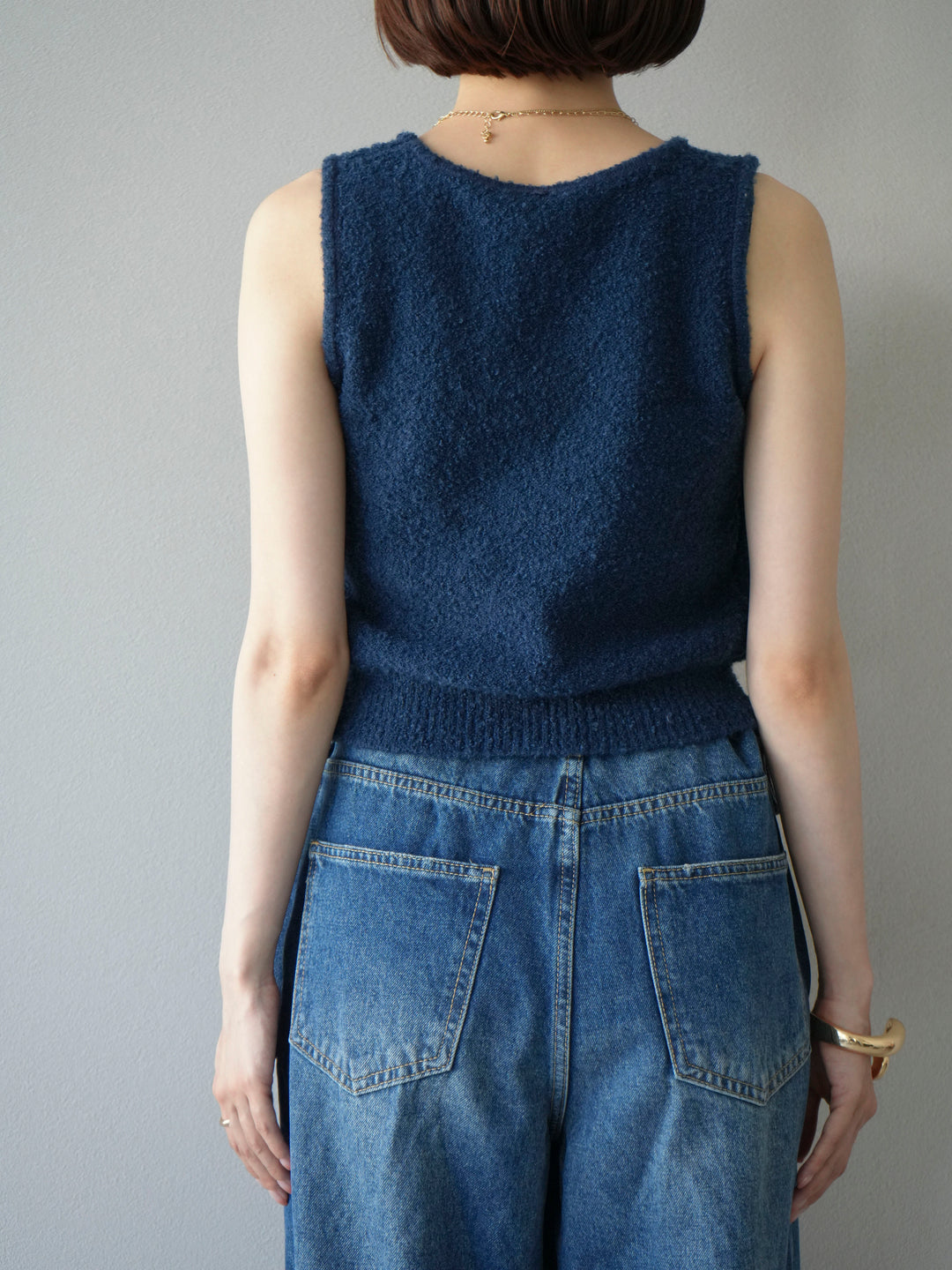 [予約]ブークレニットタンクトップ/ブルー