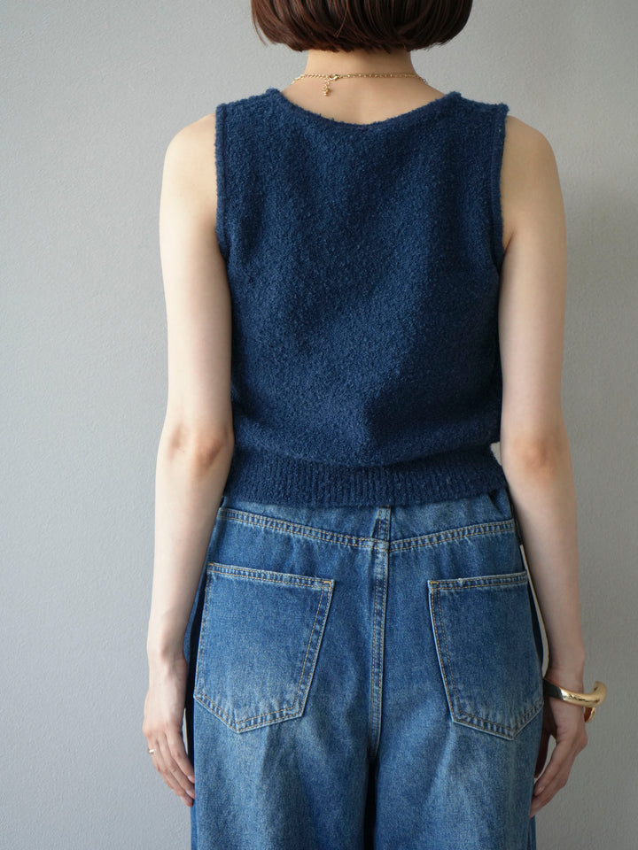 [予約]ブークレニットタンクトップ/ブルー