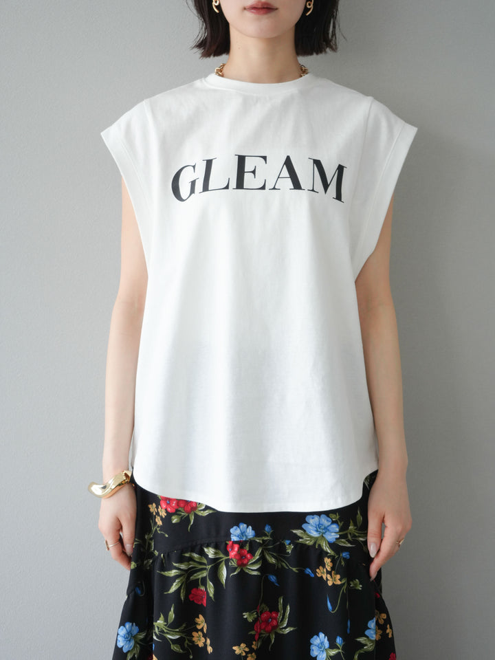 [預訂] 後標logo印花美國棉質T卹/米白色