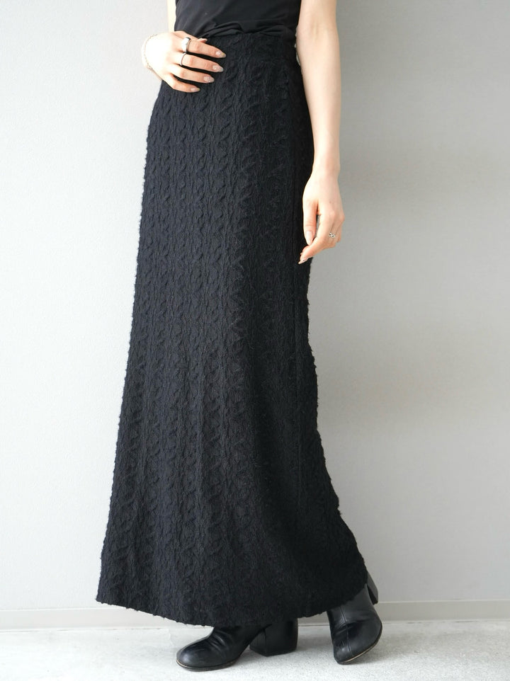 [Pre-order] Brushed jacquard I-line skirt/black