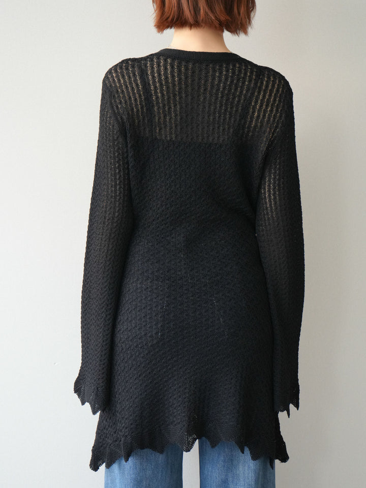 [予約]ヘンリーネックニットチュニック/black