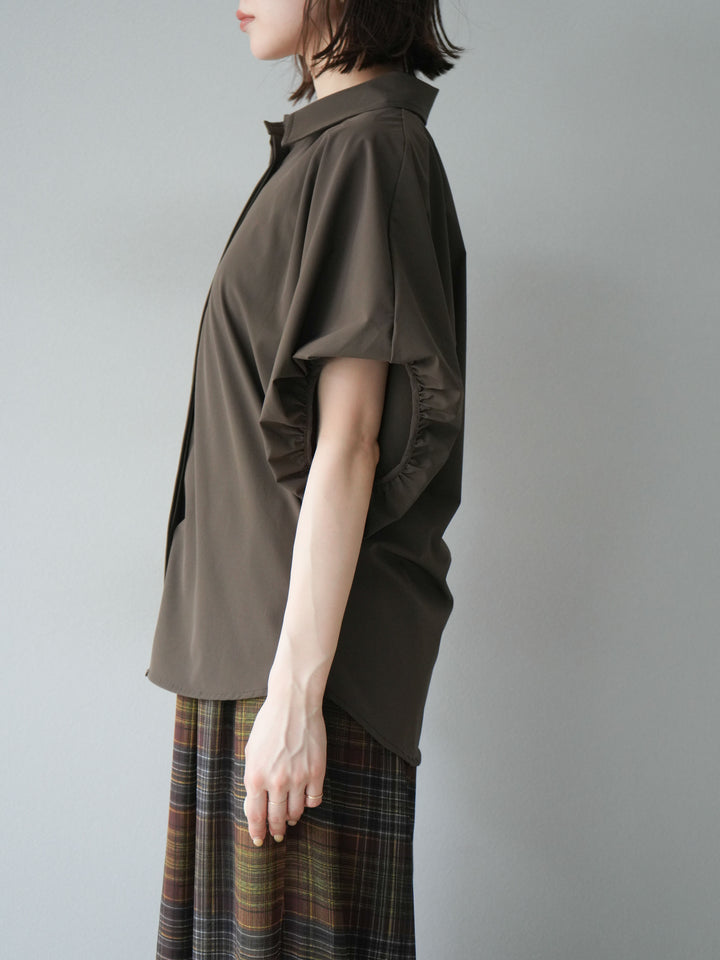 [予約]ICE TOUCHパフスリーブシャツ/ブラウン