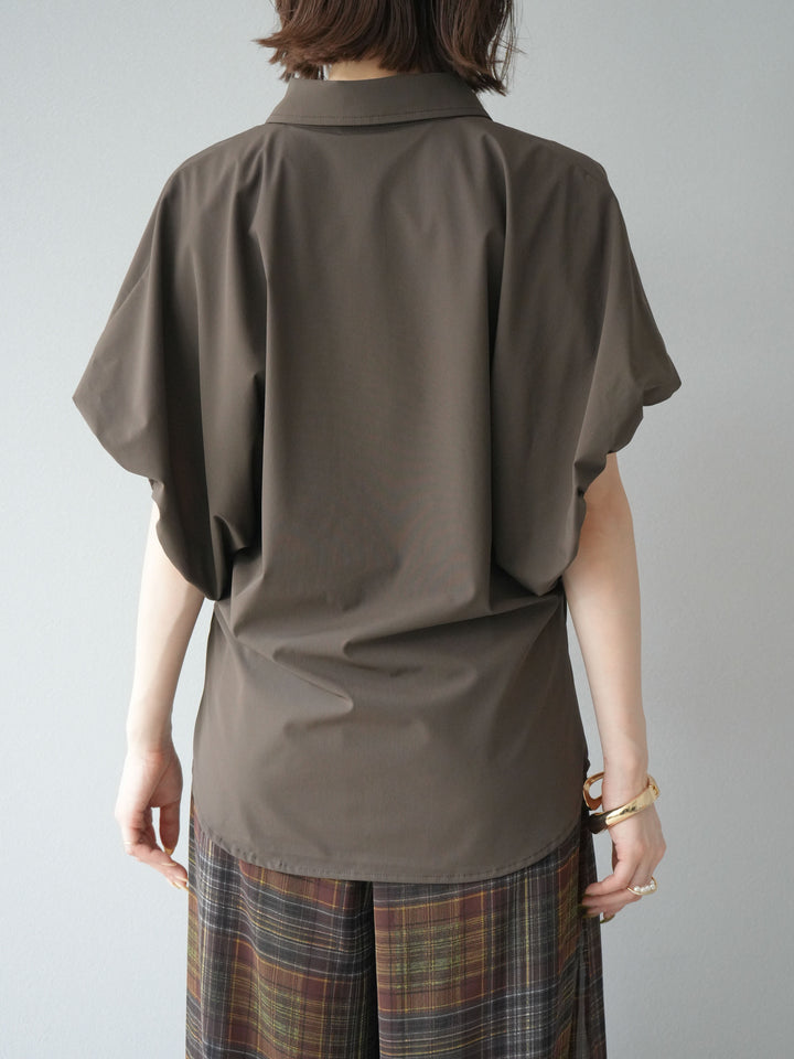 [予約]ICE TOUCHパフスリーブシャツ/ブラウン