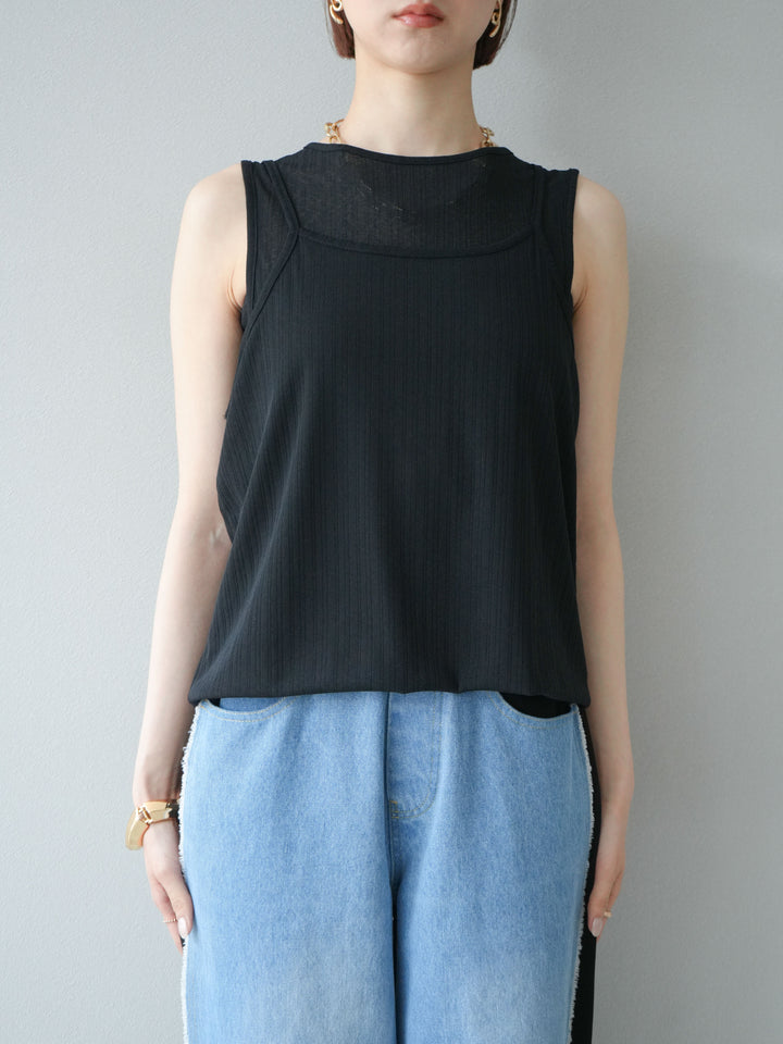 [予約]アイスタッチ2WAYデザインキャミタンク/ブラック