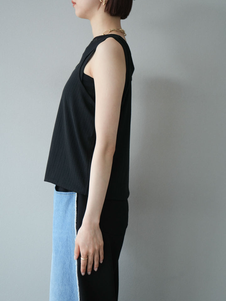 [予約]アイスタッチ2WAYデザインキャミタンク/ブラック