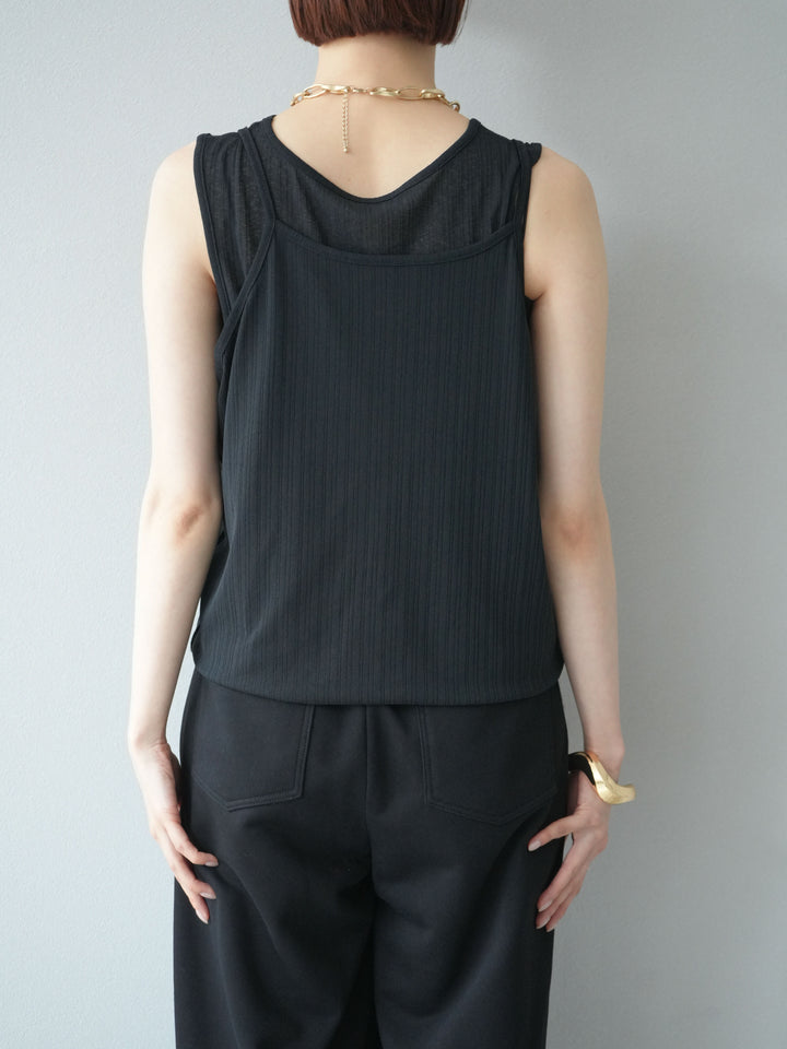 [予約]アイスタッチ2WAYデザインキャミタンク/ブラック