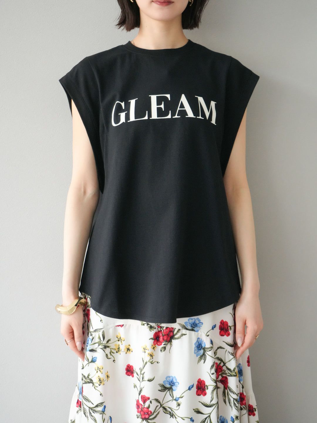 [預訂] 後標logo印花美國棉質T卹/黑色