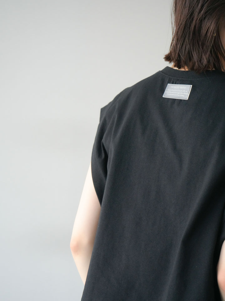 [預訂] 後標logo印花美國棉質T卹/黑色