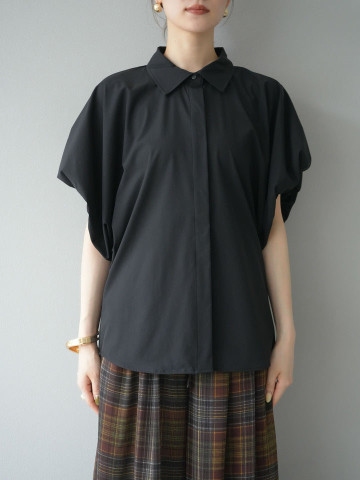 [予約]ICE TOUCHパフスリーブシャツ/ブラック