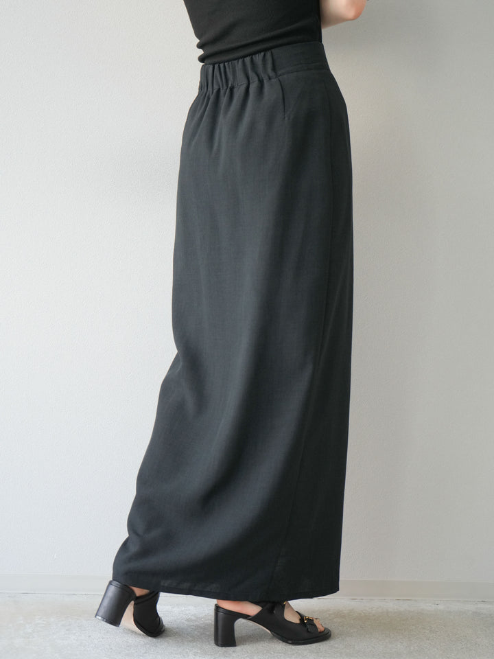 [予約]リネンライクZIPスリットタイトスカート/ブラック