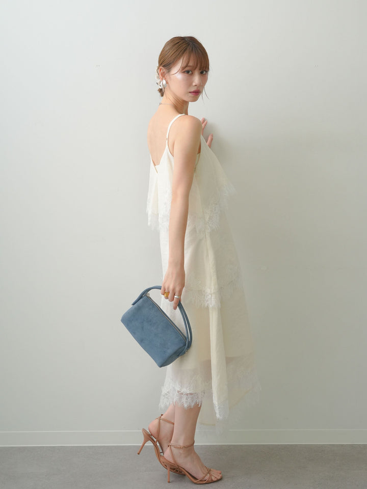 [予約]アシンメトリーレースヘムドレス/ivory