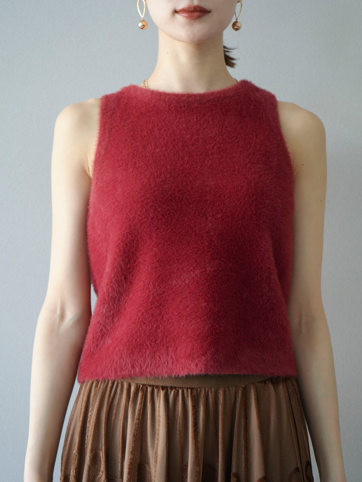 [予約]シャギーニットタンクトップ/レッド