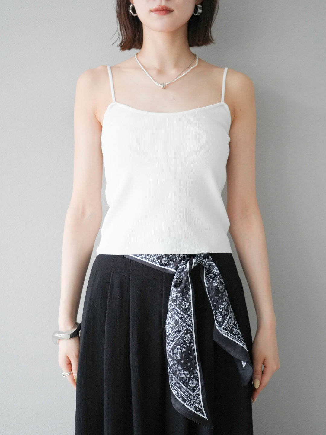 [予約]レーヨンニットキャミソール/オフ