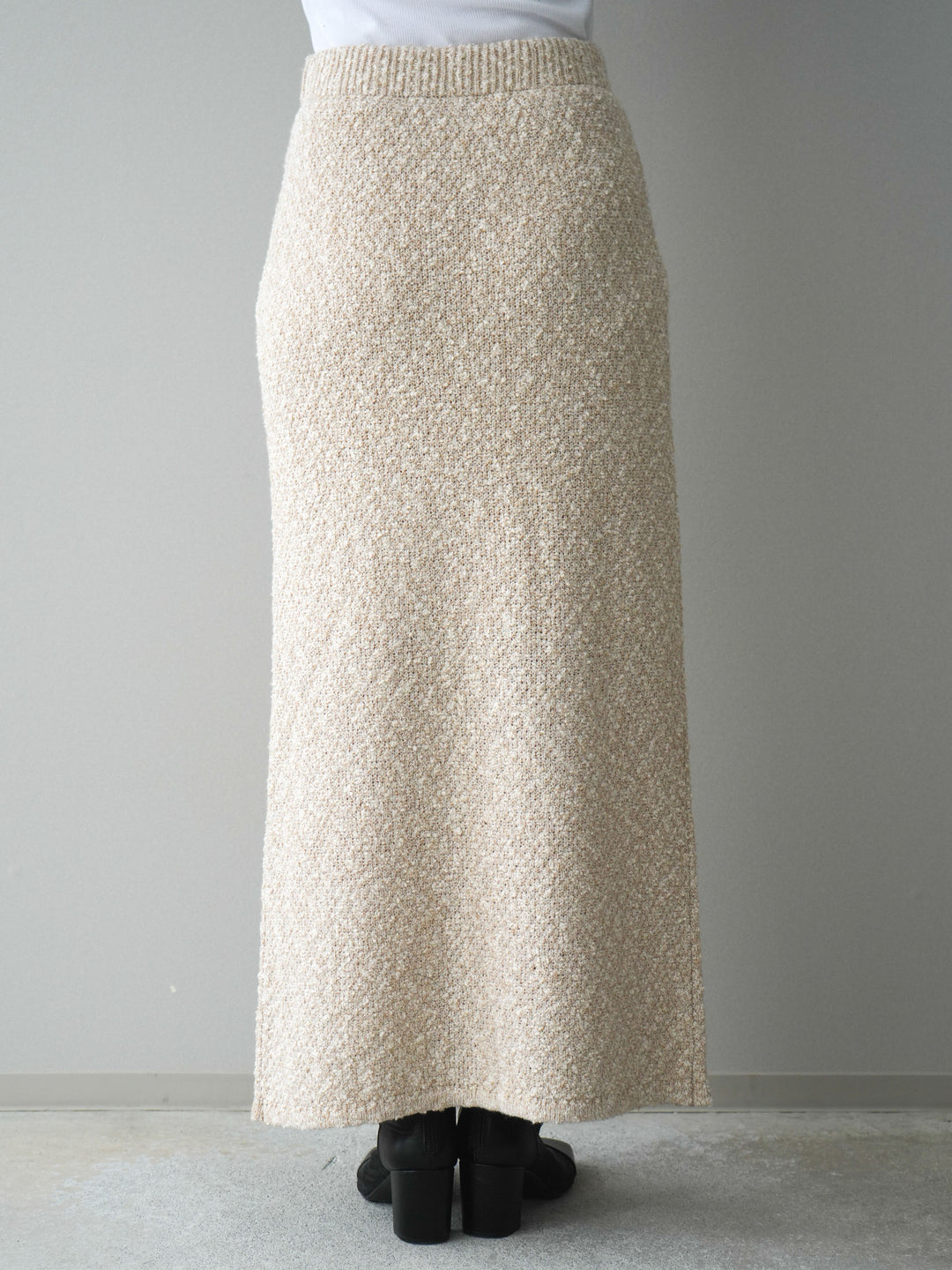 [予約]ミックススラブニットタイトスカート/beige