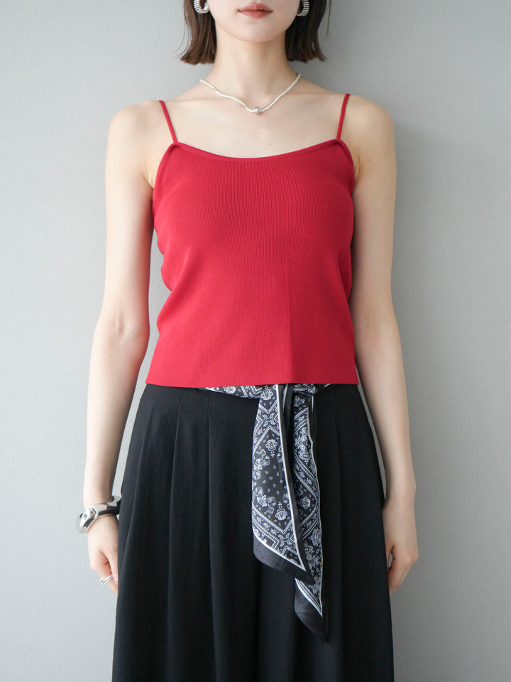 [予約]レーヨンニットキャミソール/レッド