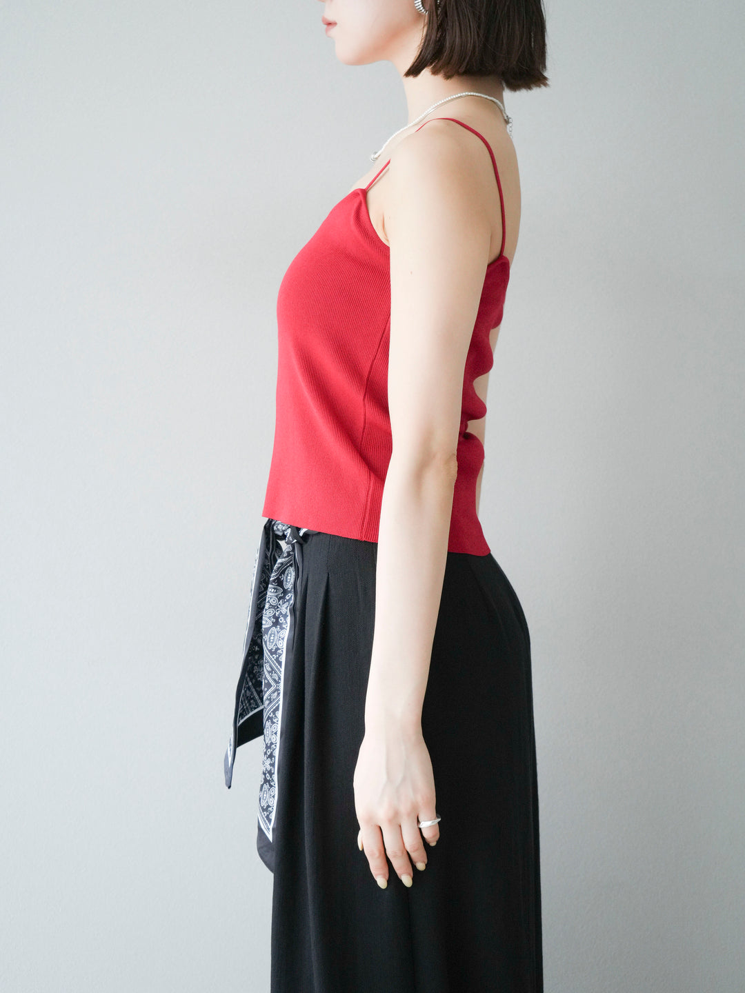 [予約]レーヨンニットキャミソール/レッド