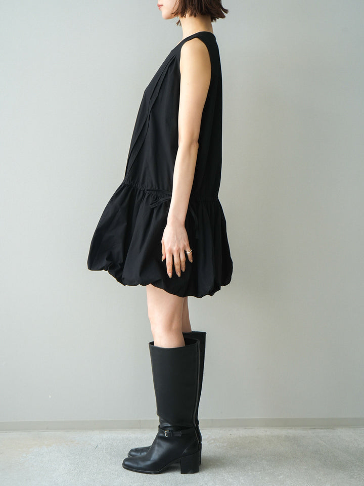 [予約]ノースリバルーンミニワンピース/black