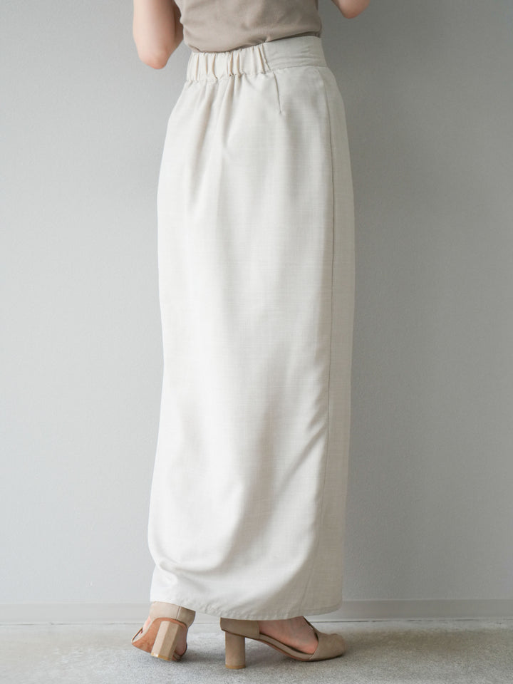 [予約]リネンライクZIPスリットタイトスカート/エクリュ