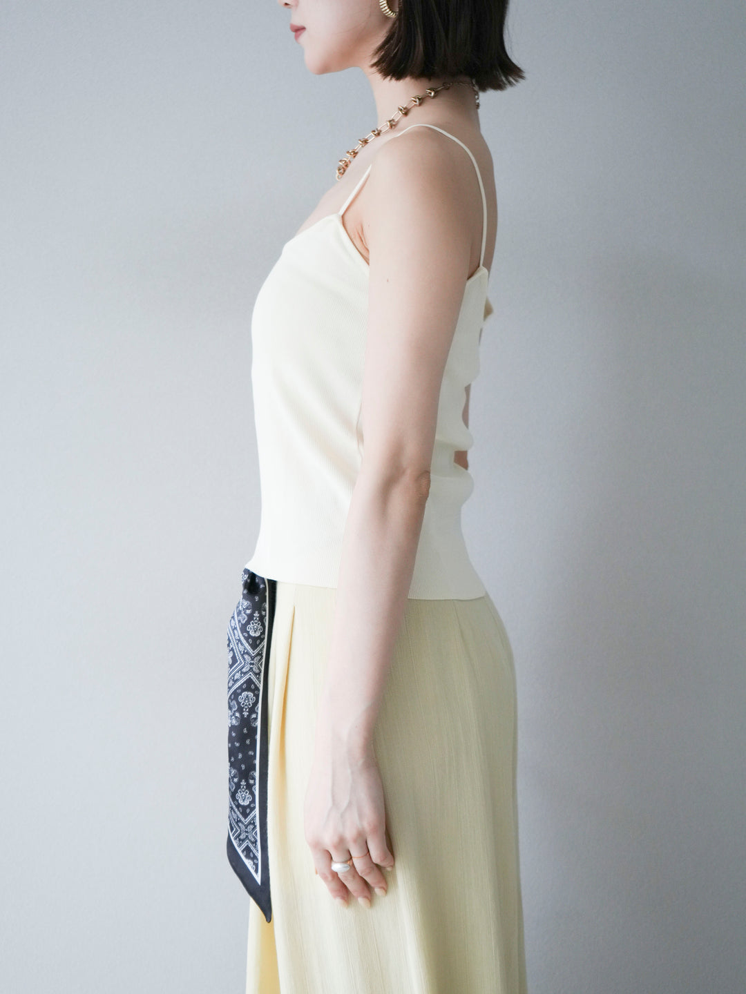 [予約]レーヨンニットキャミソール/アイボリー