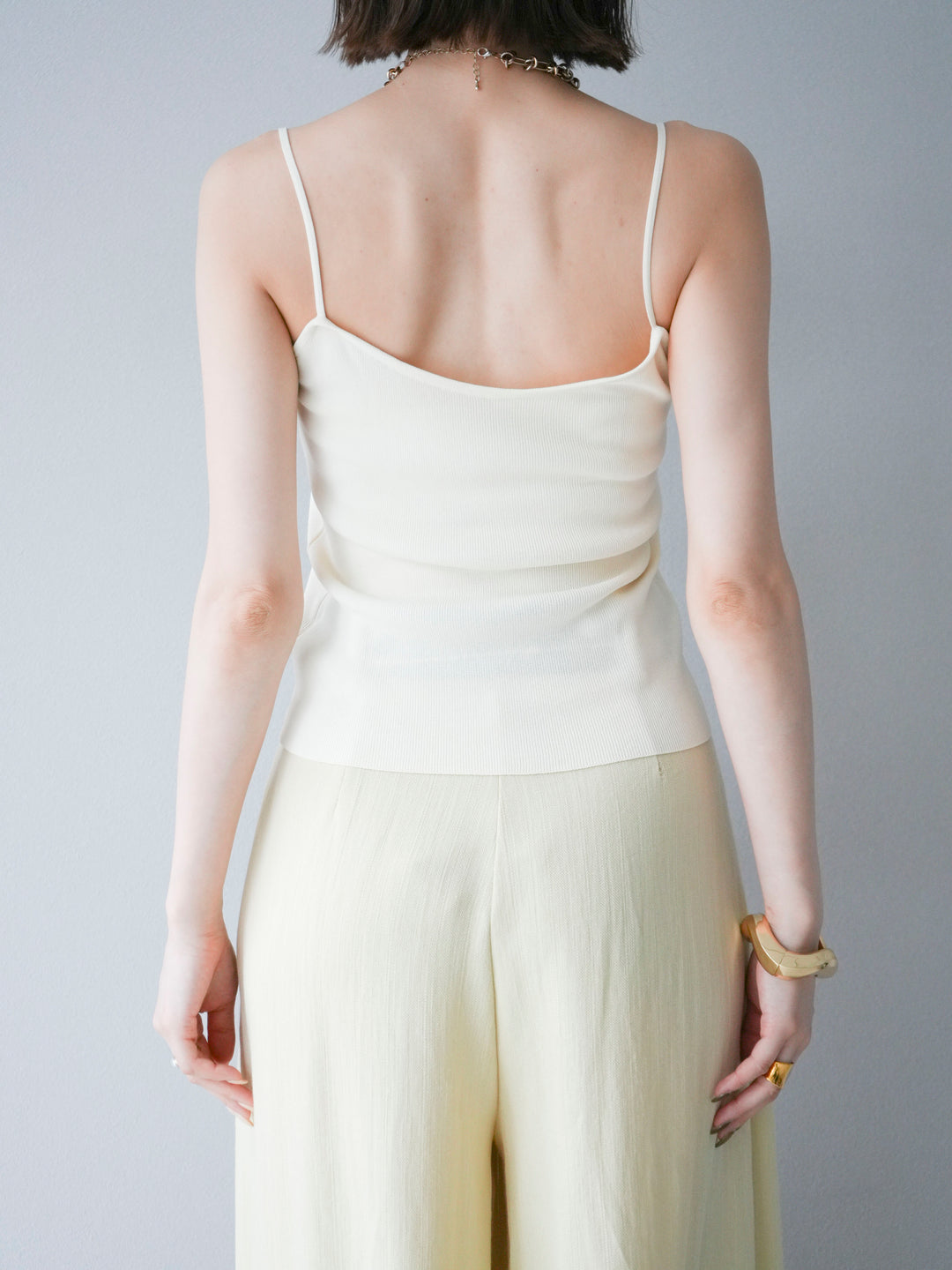 [予約]レーヨンニットキャミソール/アイボリー