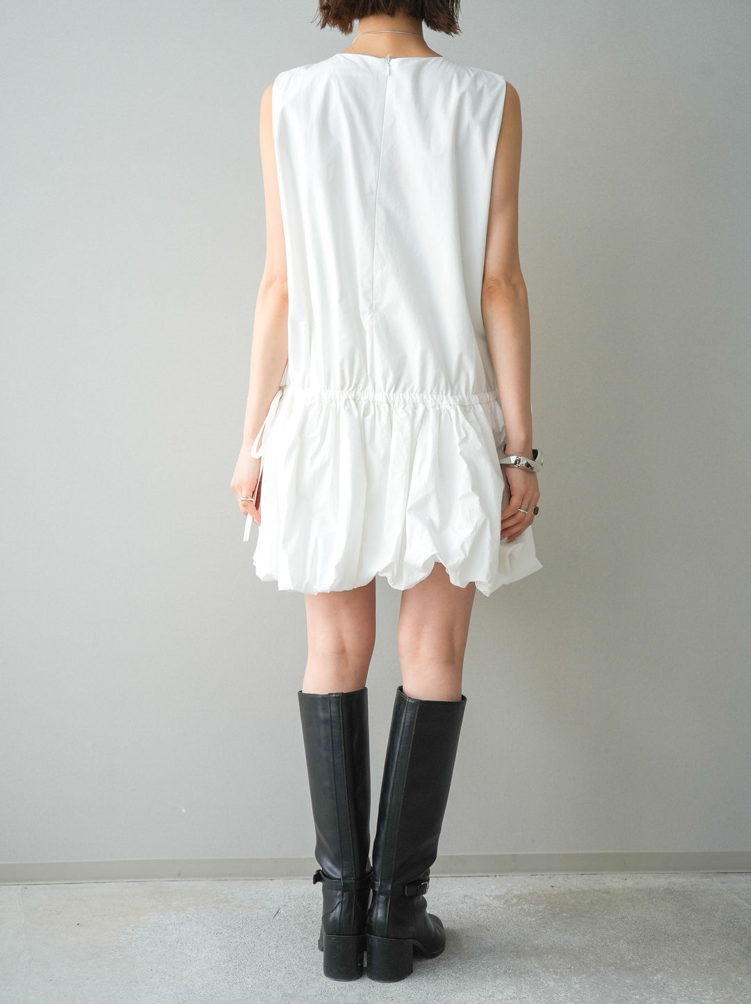 [予約]ノースリバルーンミニワンピース/white