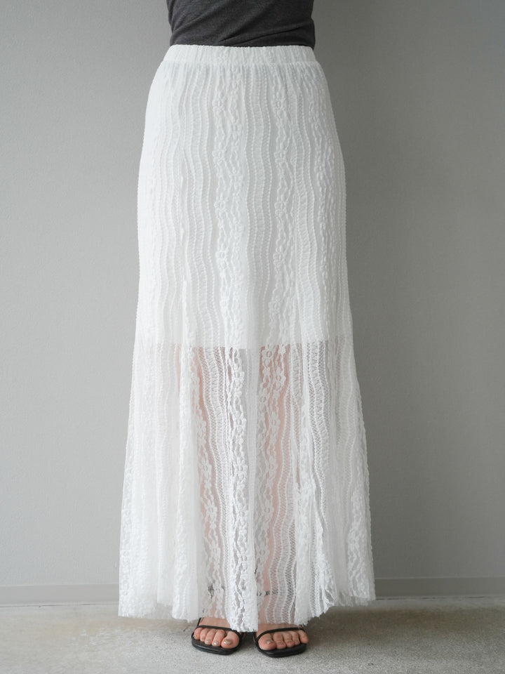 [予約]レースナロースカート/ホワイト