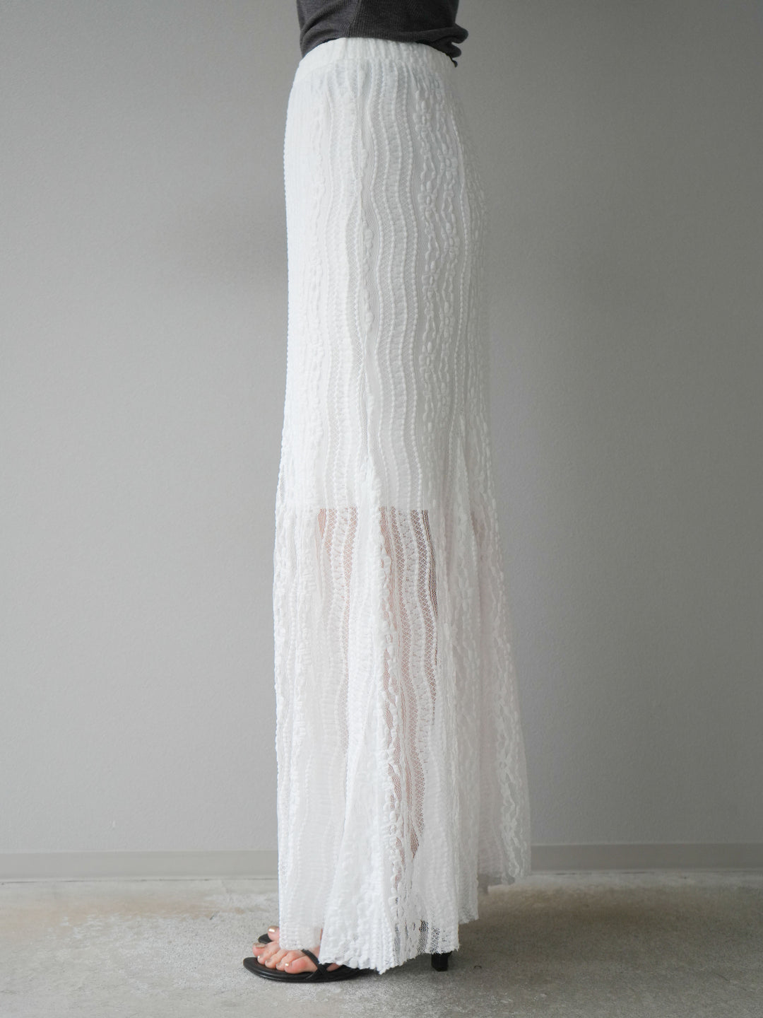 [予約]レースナロースカート/ホワイト