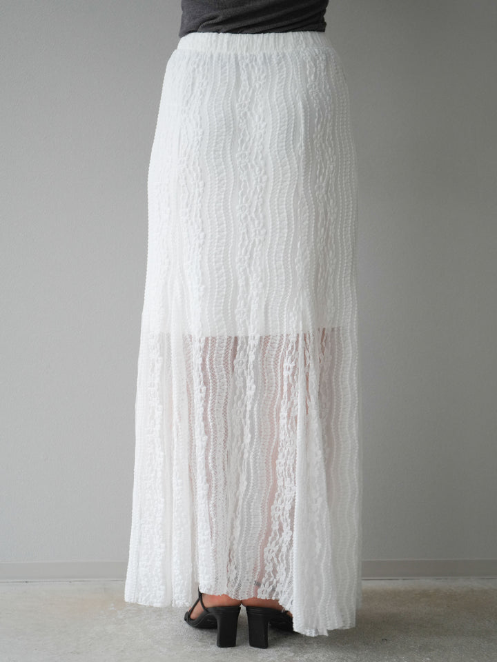 [予約]レースナロースカート/ホワイト