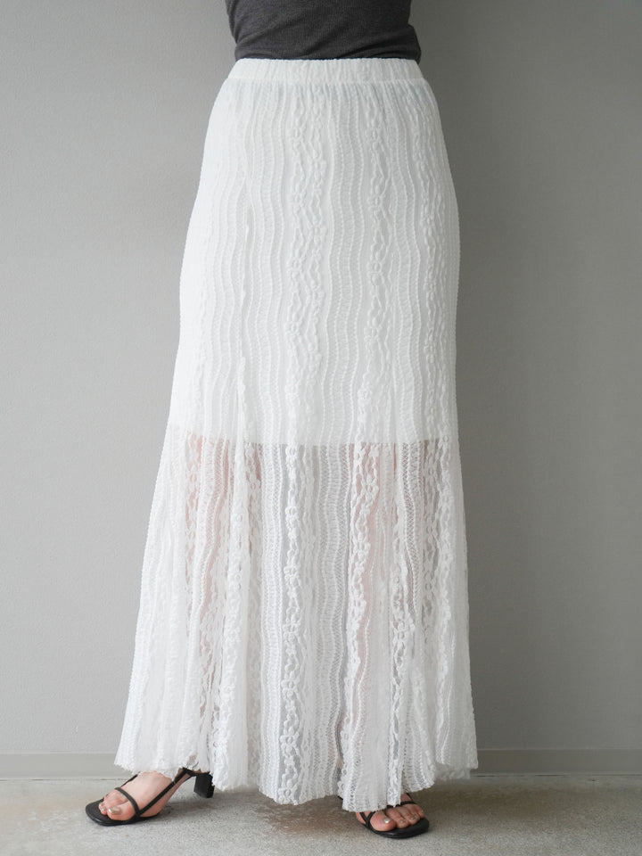 [予約]レースナロースカート/ホワイト