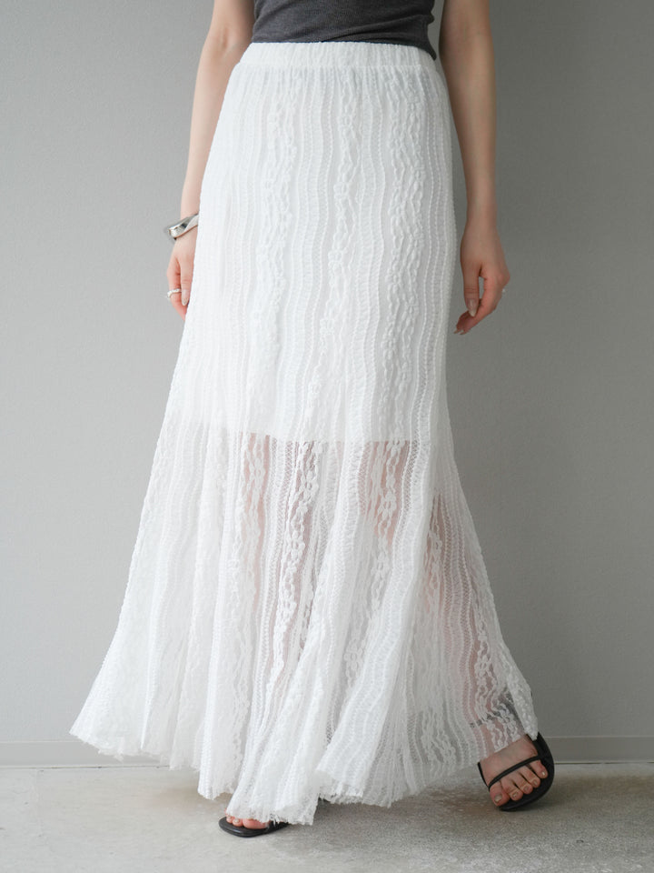 [予約]レースナロースカート/ホワイト