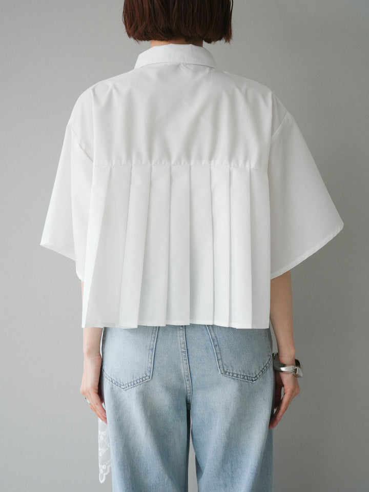 [予約]ブロードプリーツショートシャツ/オフ