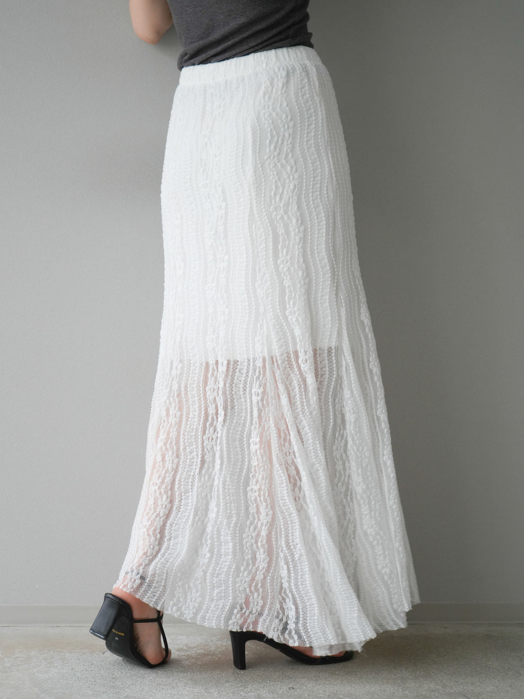 [予約]レースナロースカート/ホワイト