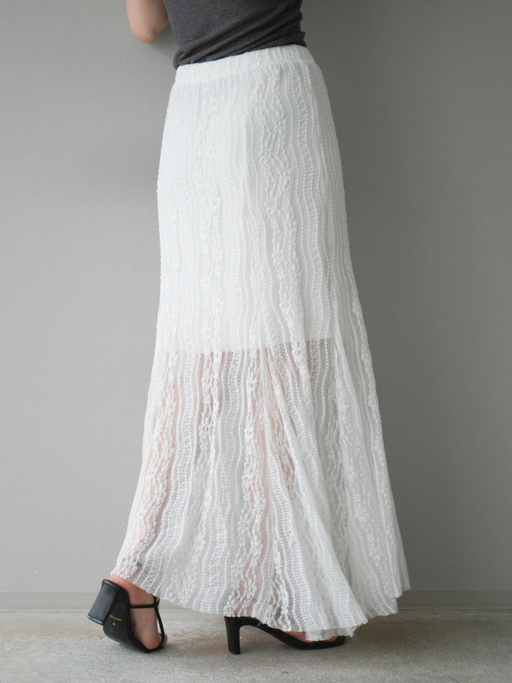 [予約]レースナロースカート/ホワイト