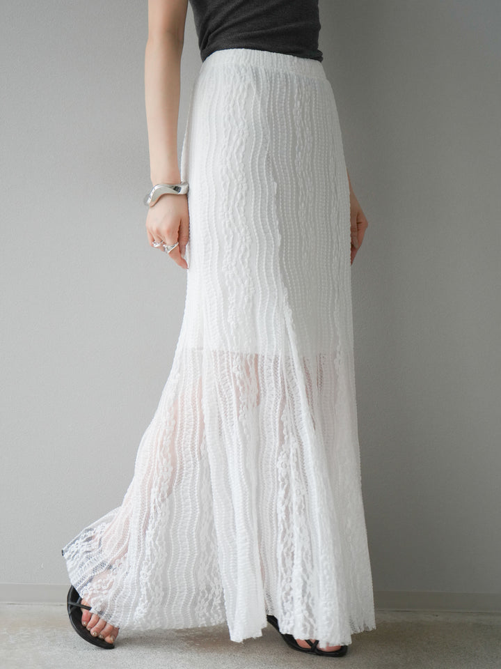 [予約]レースナロースカート/ホワイト