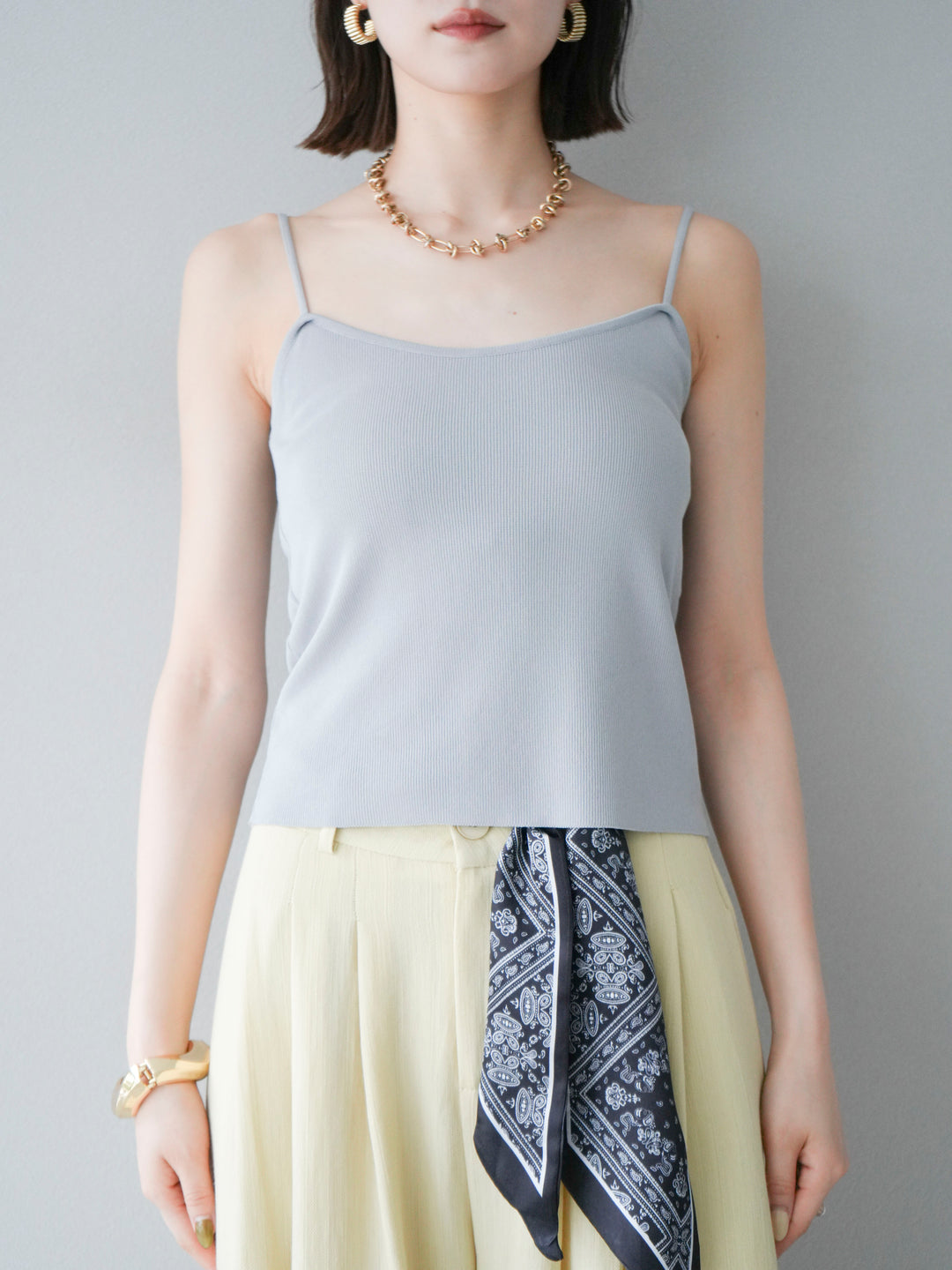 [予約]レーヨンニットキャミソール/グレー